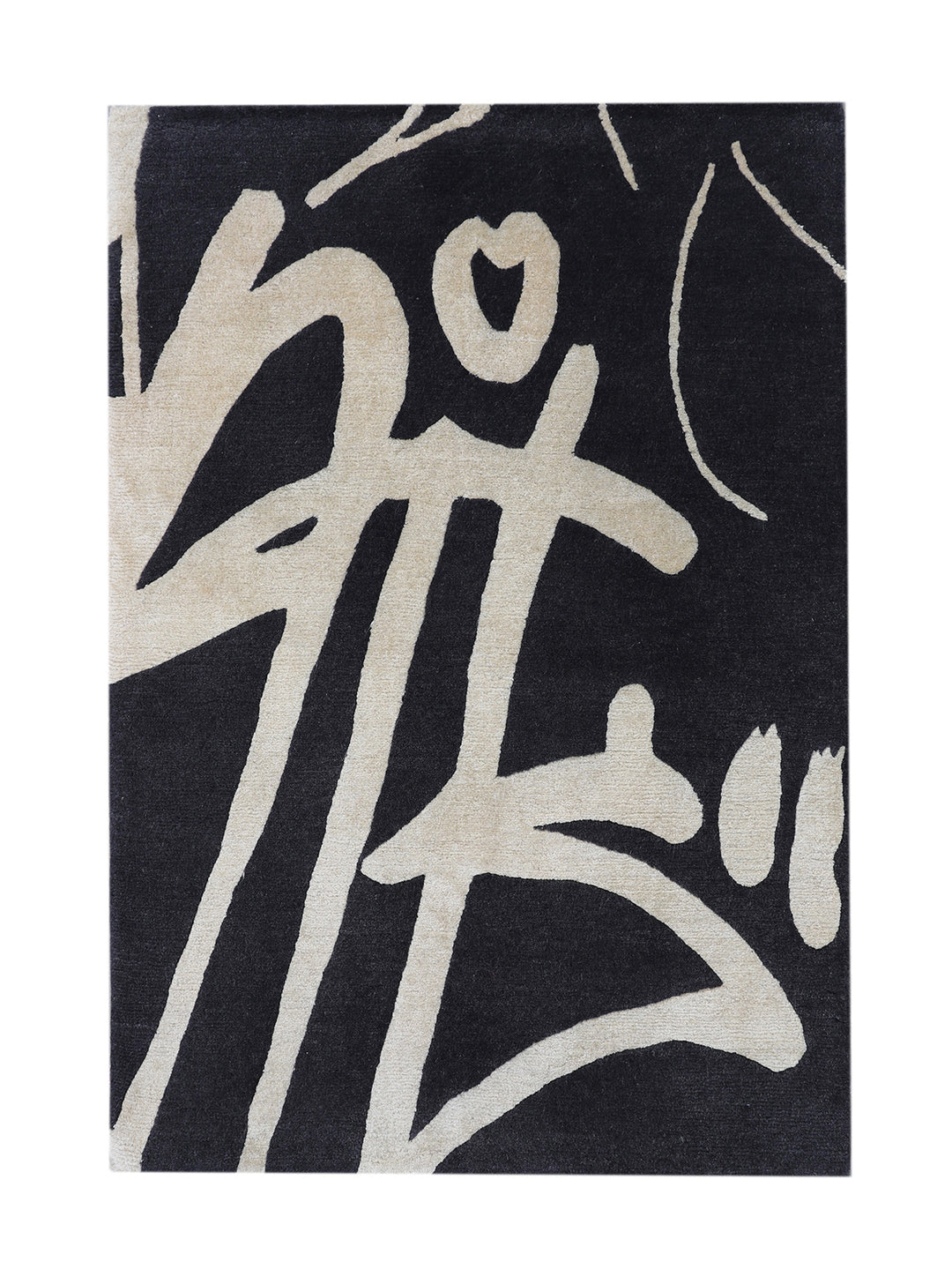 Abstract design with beige lines on a black background