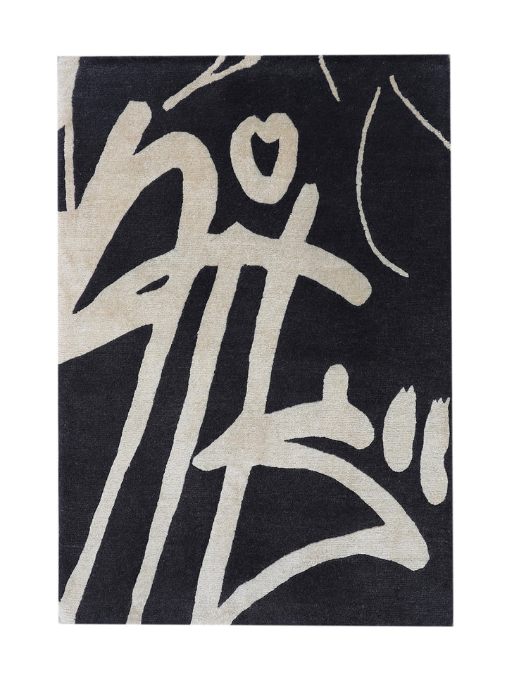 Abstract design with beige lines on a black background