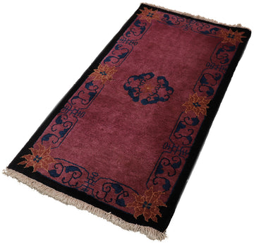 2'x4' Chinese Art Deco Rug | Vintage | Floral | Small Wool Rug – Ariana ...
