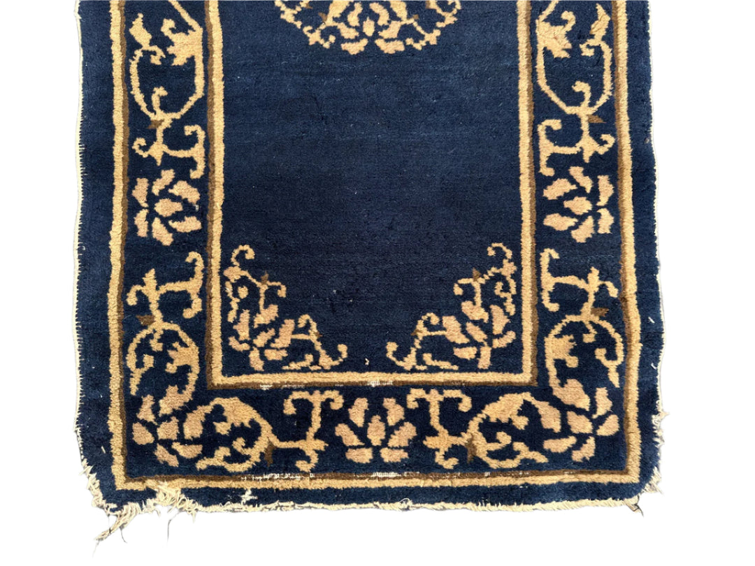 2'x4' Small Navy Blue Peking Wool Area Rug