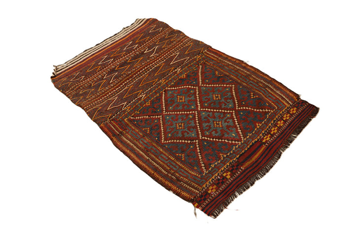 Decorative rug with intricate patterns on a white background