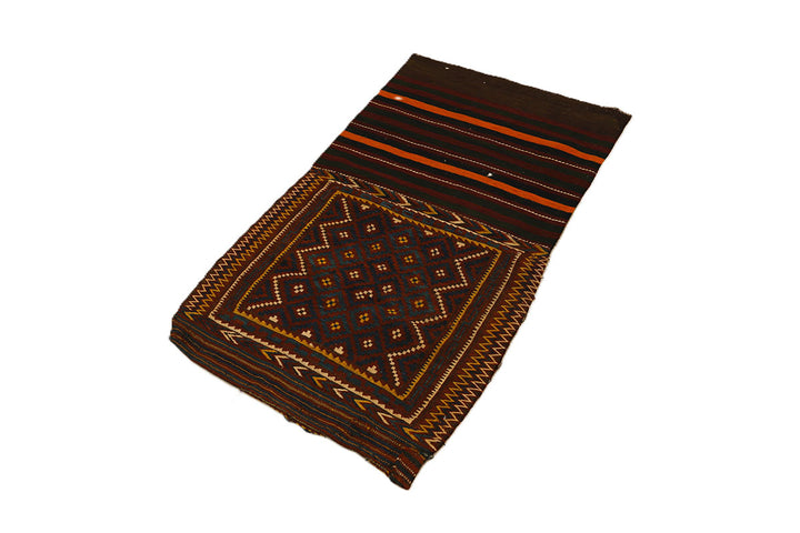 Brown fabric with geometric pattern on a white background