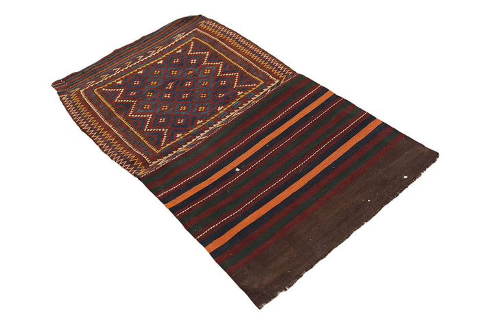 Woven textile with geometric pattern on a white background