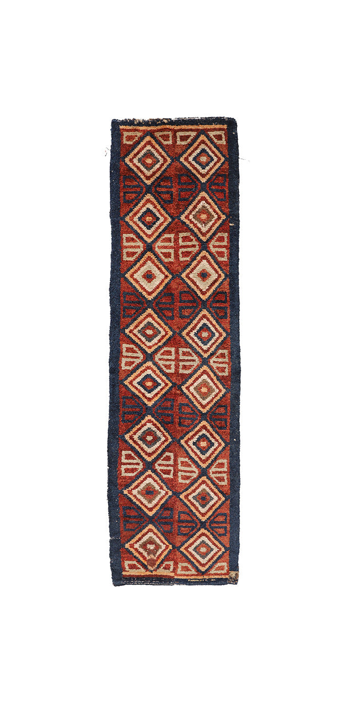 3' x 11' Vintage Uzbek Kirgiz Shag Rug | Tribal Wool Runner