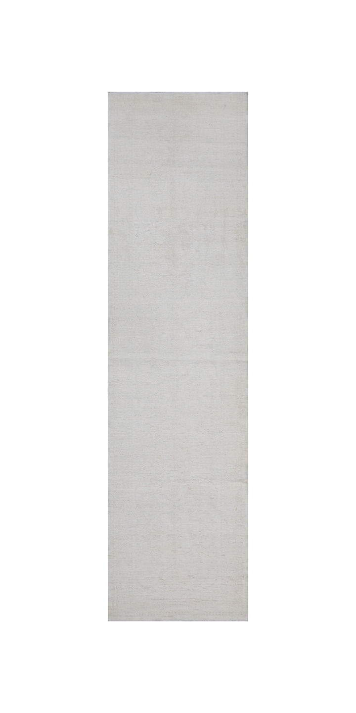 3’x12’ Ariana Transitional Washed-Out Wool Runner Rug – Soft Neutral Design