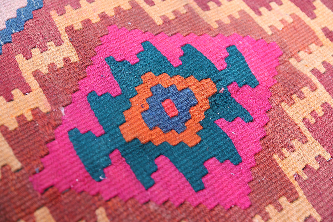 5'x12' Vintage Tribal Kilim | Geometric Flatweave Kilim Rug