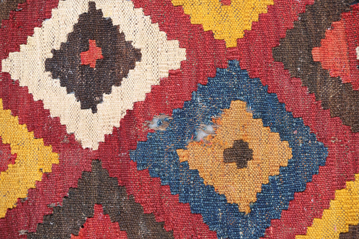 8'x15' Vintage Tribal Afghan Maimana Kilim Rug