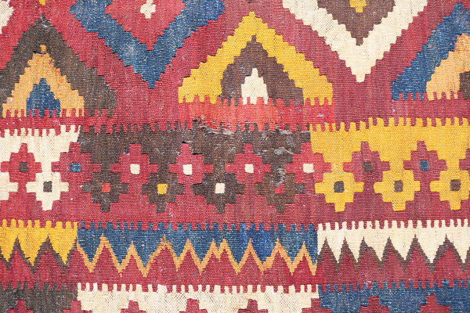 8'x15' Vintage Tribal Afghan Maimana Kilim Rug