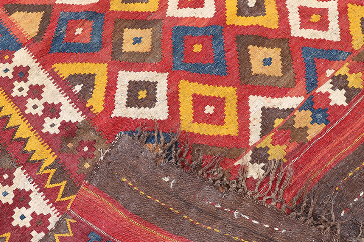 8'x15' Vintage Tribal Afghan Maimana Kilim Rug