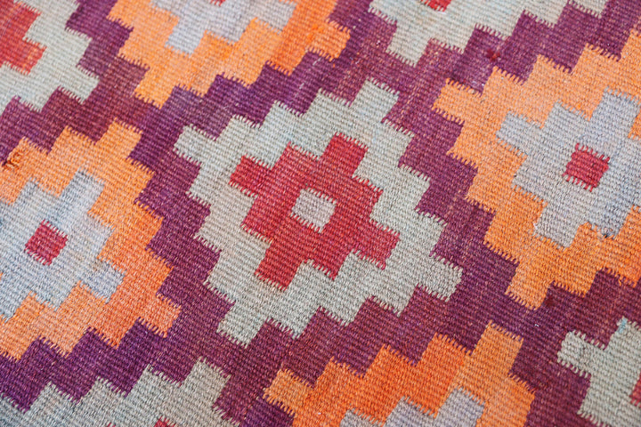 7'x12' Vintage Tribal Kilim | Geometric Flatweave Kilim Rug