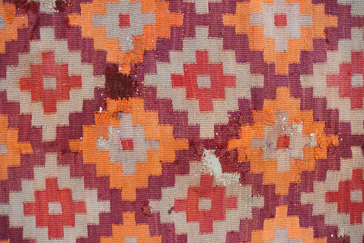 7'x12' Vintage Tribal Kilim | Geometric Flatweave Kilim Rug