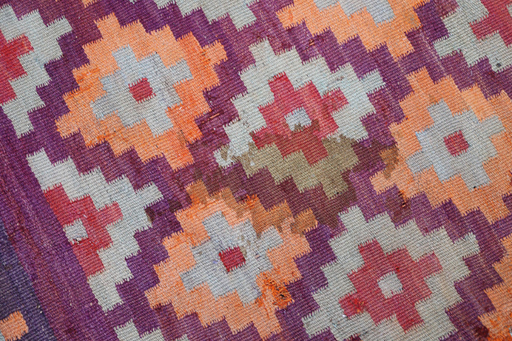7'x12' Vintage Tribal Kilim | Geometric Flatweave Kilim Rug
