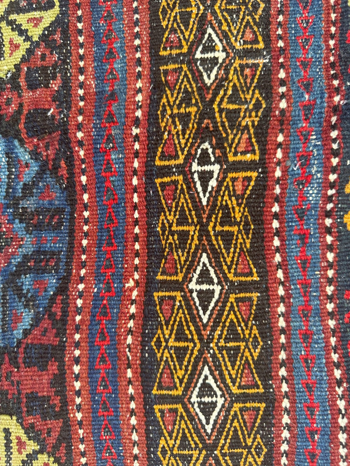 4'x5' Vintage Persian Woven Bag-Face Tribal Rug