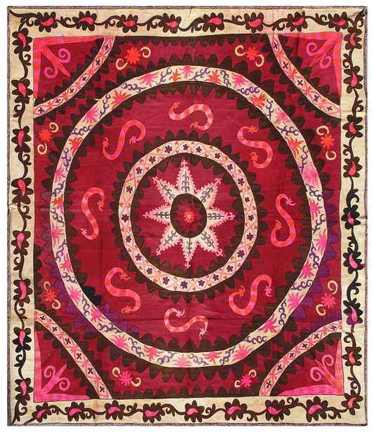 8x9 Uzbek Tribal Suzanni Textile