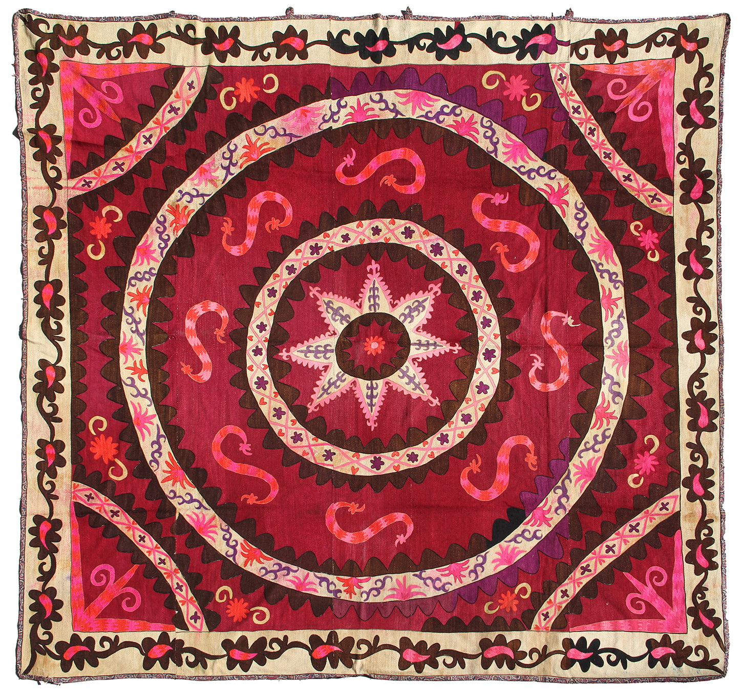8'x9' Vintage Uzbek Suzani Textile