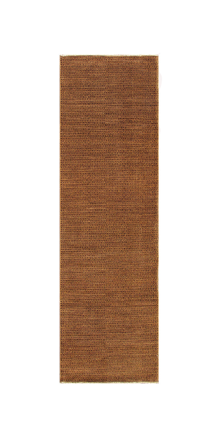 Micro Gold Button Rug Texture 3'x10' Gold Honeycomb Design Hand-knotted Ariana Modern Area Rug ...
