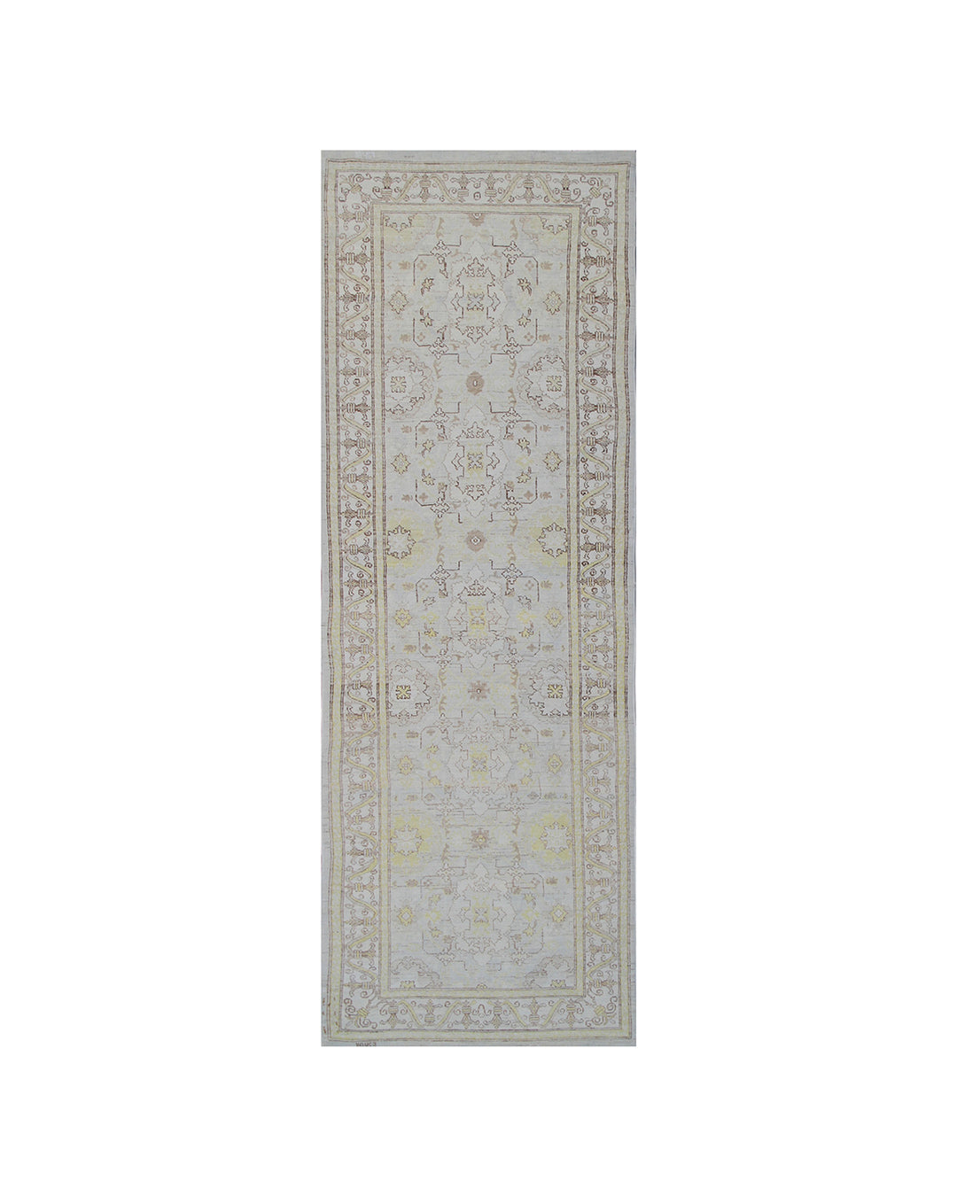 3'x10' Soft Blue Brown Runner Rug | Luxury Hallway Runner