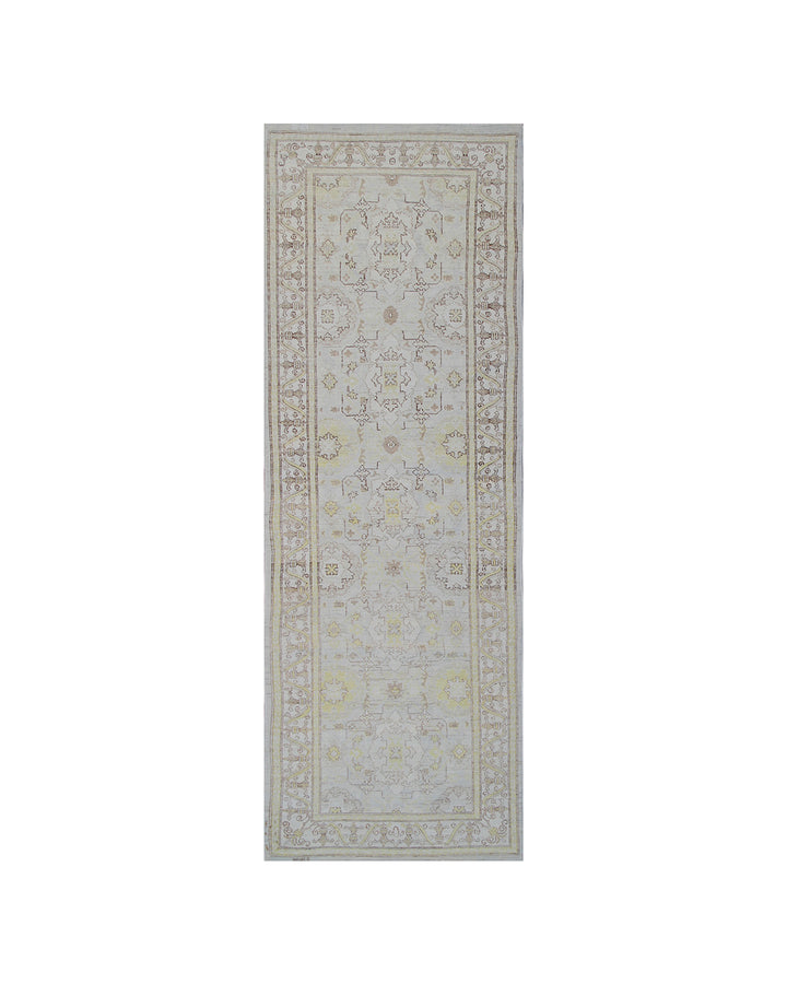 3'x10' Soft Blue Brown Runner Rug | Luxury Hallway Runner