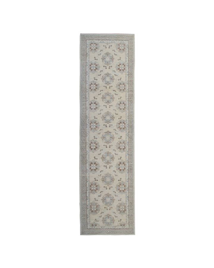 3'x12' Ariana Transitional Floral Runner Rug – Blue & Ivory Wool Runner