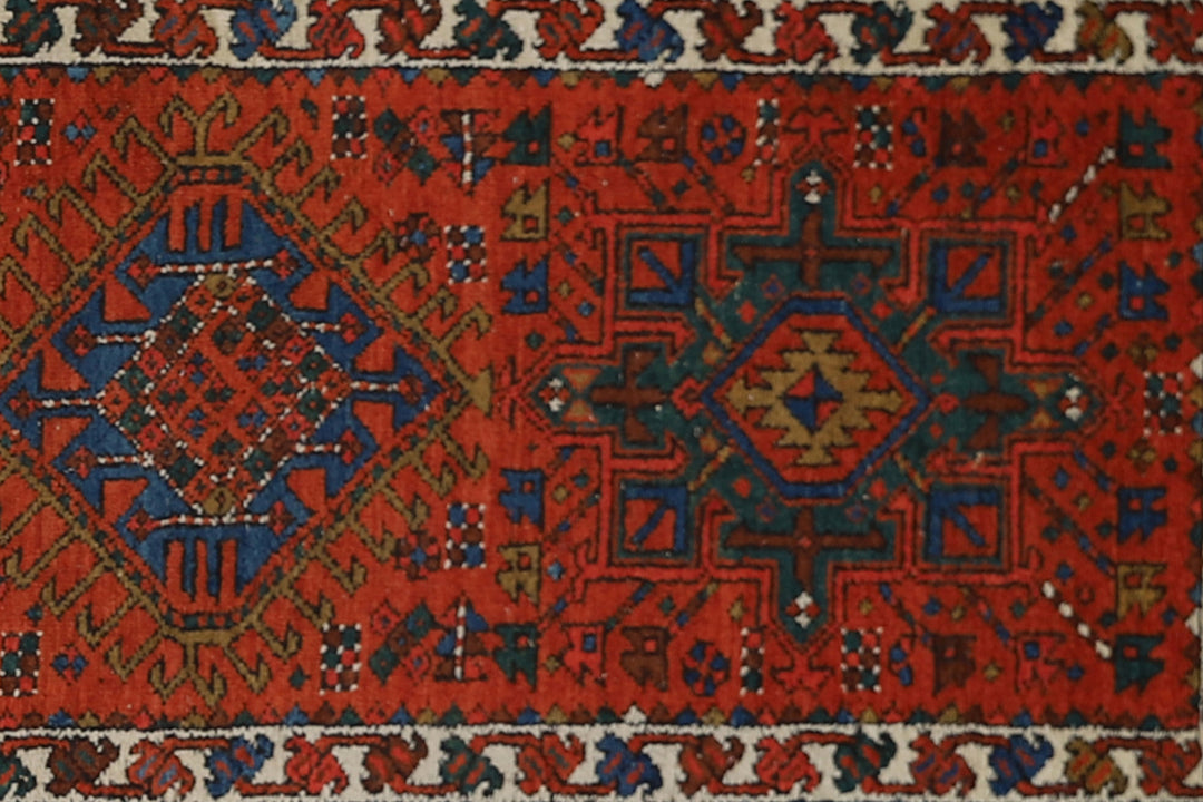 3x12' Red Antique Persian Wool Runner Rug