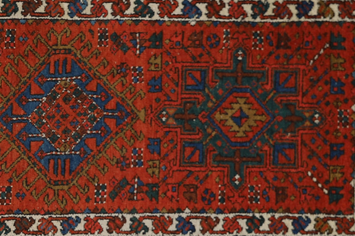 3x12' Red Antique Persian Wool Runner Rug