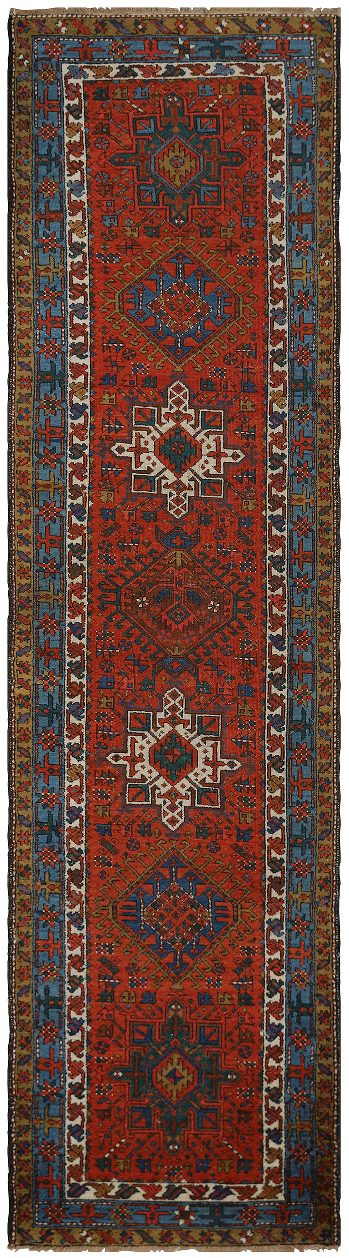 3x12' Red Antique Persian Wool Runner Rug