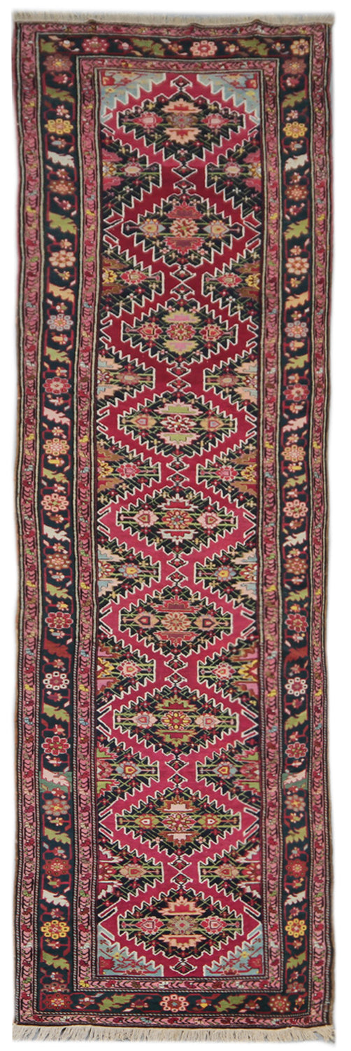 3'x19' Long Runner Rug | Antique Caucasian Runner Rug