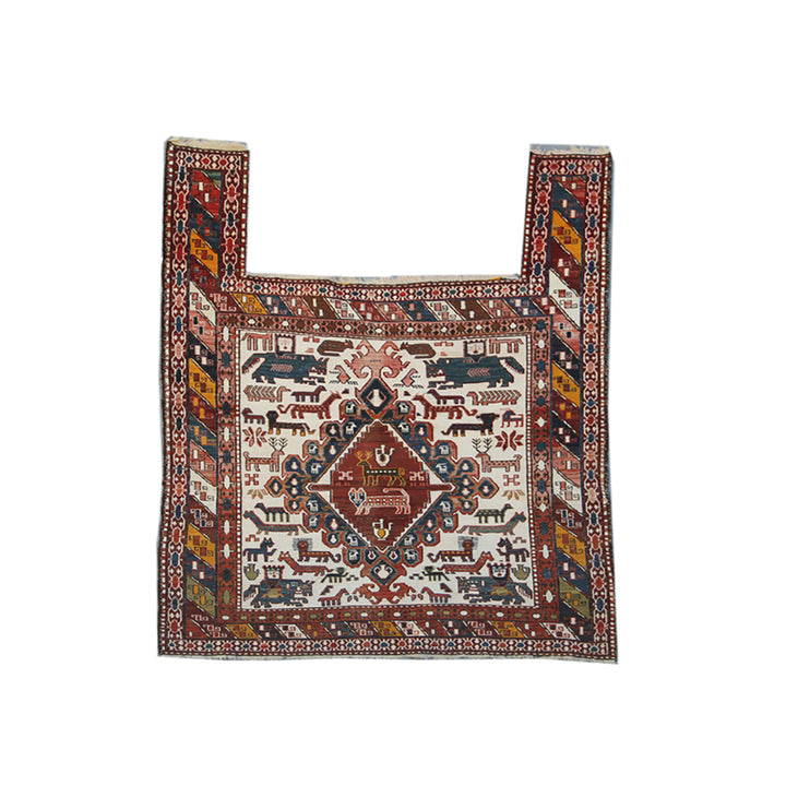 3'x3' Decorative Soumak Horse Blanket | Unique Tribal Art