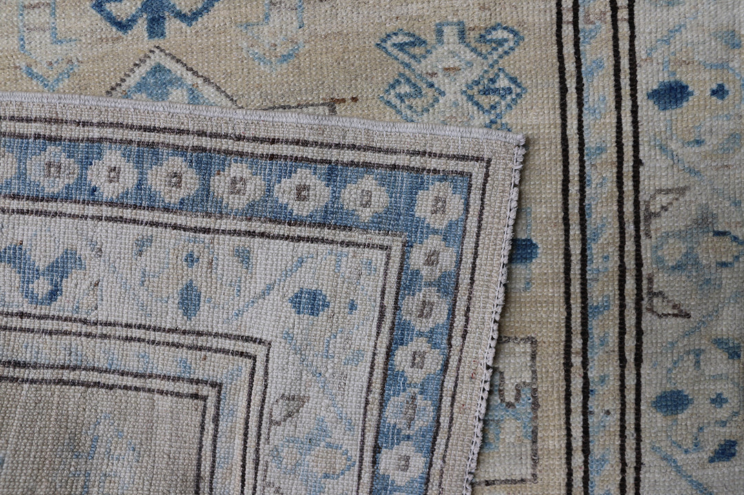 3'x38' Afghan Hand-Knotted Rug | Earth Tones Geometric Runner