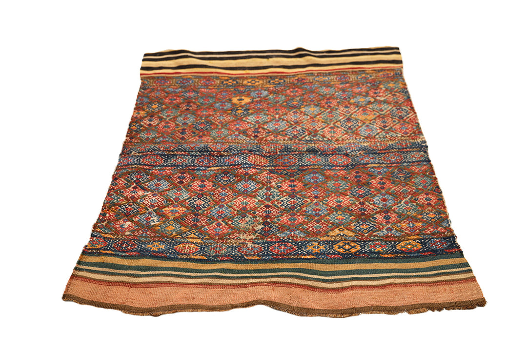 Traditional patterned fabric on a white background