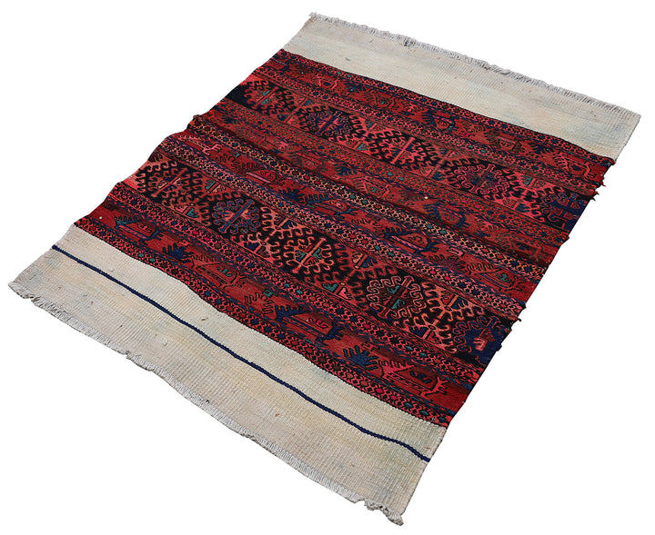 3'x4' Vintage Caucasian Kilim | Shahsavan Handwoven Rug