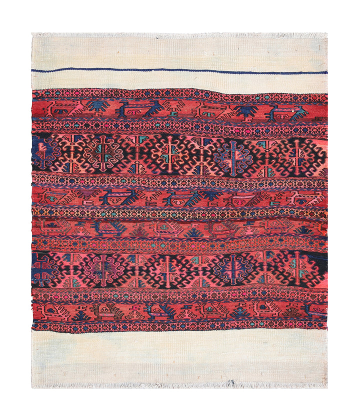 3'x4' Vintage Caucasian Kilim | Shahsavan Handwoven Rug