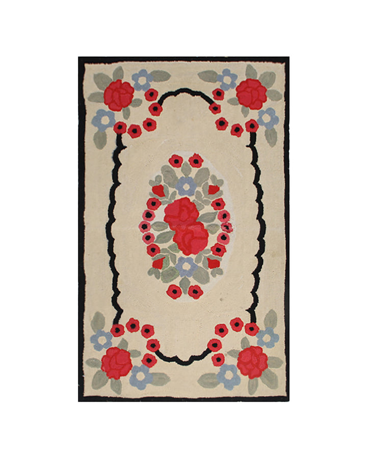 3'x5' Antique Vintage American Hooked Rug