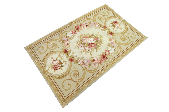 Decorative rug with floral patterns on a white background