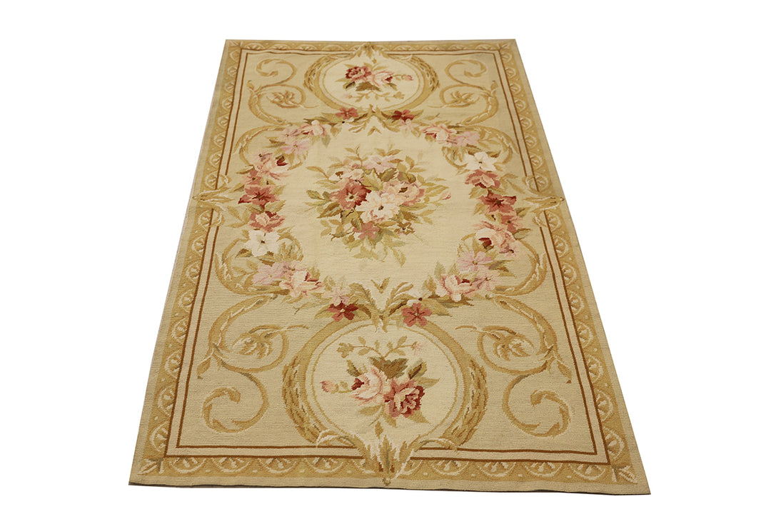 Decorative floral rug with intricate patterns on a white background