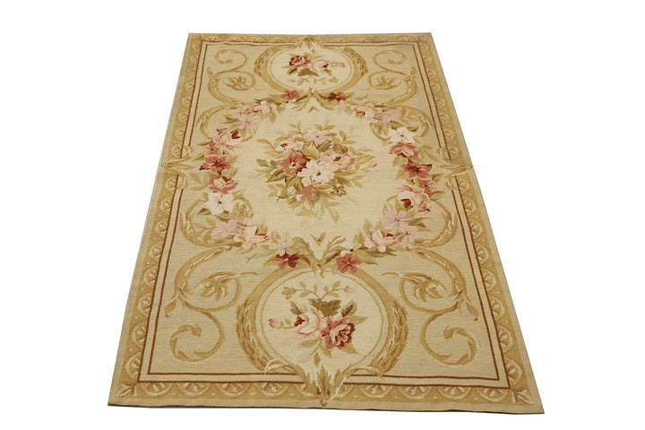 Decorative floral rug with intricate patterns on a white background