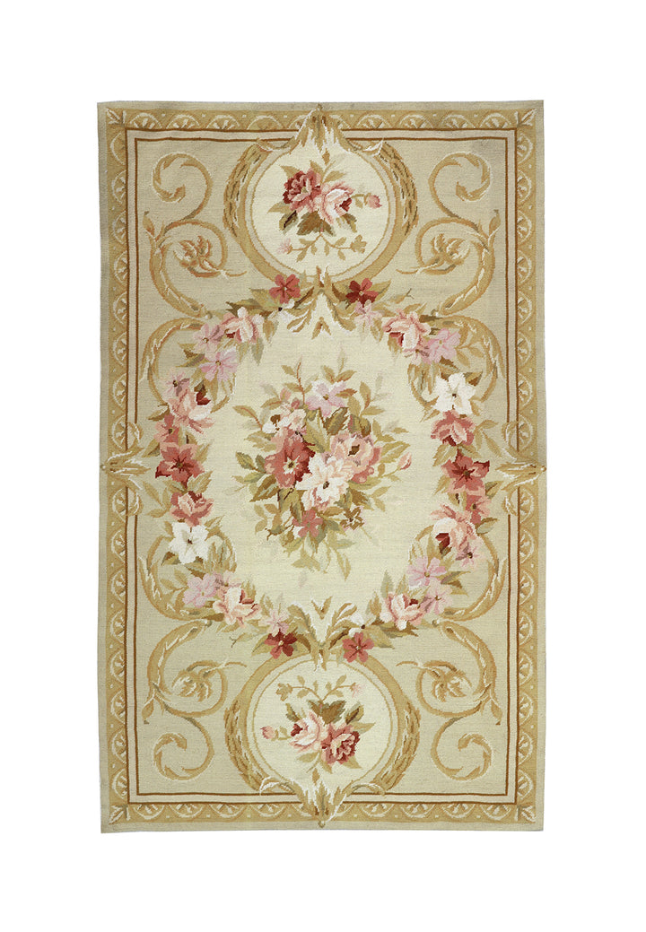Decorative rug with floral patterns on a white background