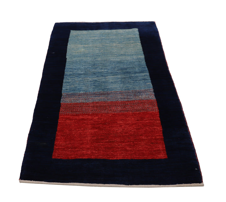 3'x5' Persian Gabbeh Geometric Rug | Jewel Tone Hand-Knotted Wool Rug