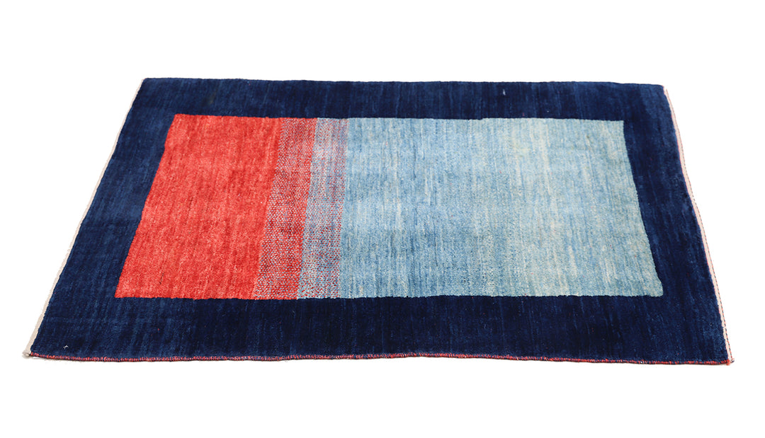 3'x5' Persian Gabbeh Geometric Rug | Jewel Tone Hand-Knotted Wool Rug