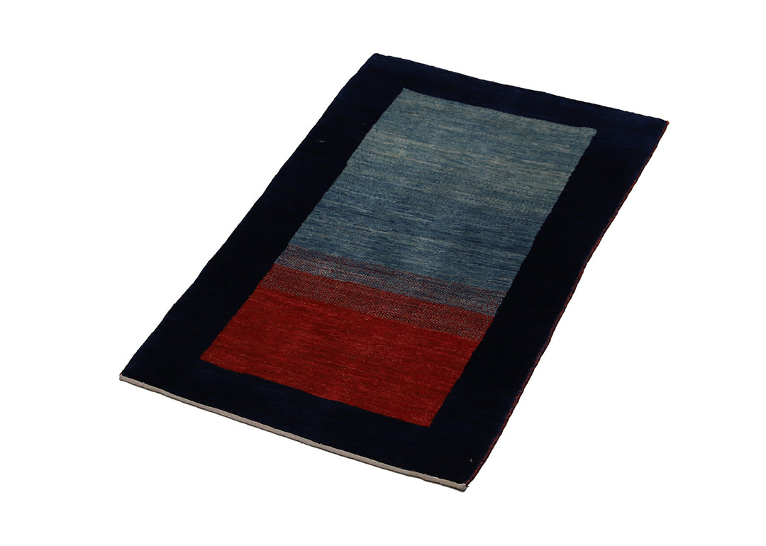3'x5' Persian Gabbeh Geometric Rug | Jewel Tone Hand-Knotted Wool Rug