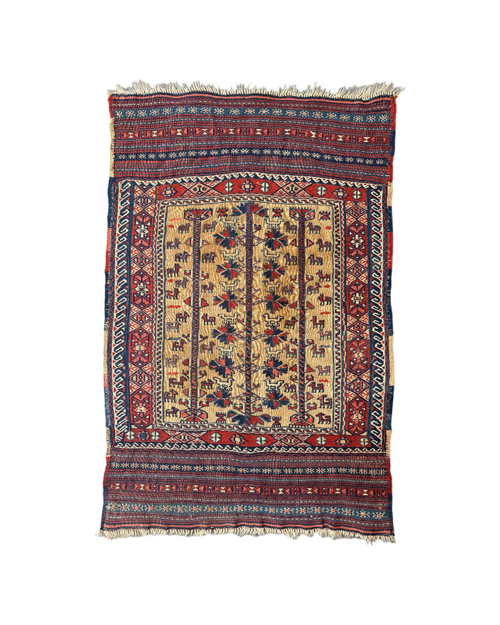3'x5' Small Wool Area Rug | Afghan Baluch Rug