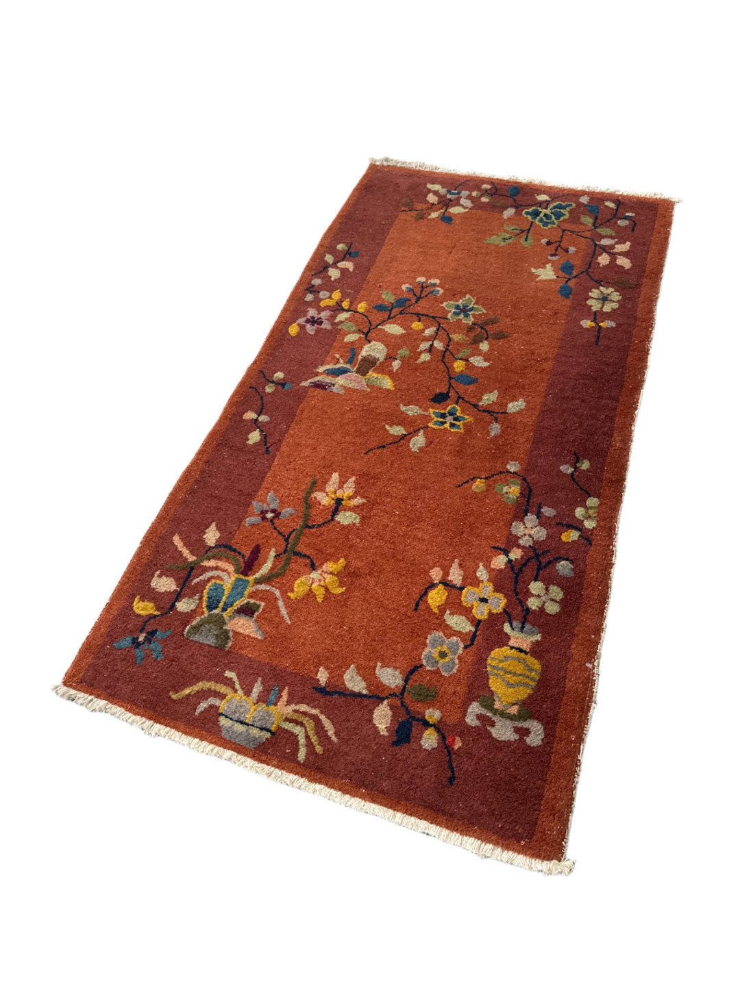 3'x5' Vintage 1920s Chinese Art Deco Rug | Hand Knotted Wool