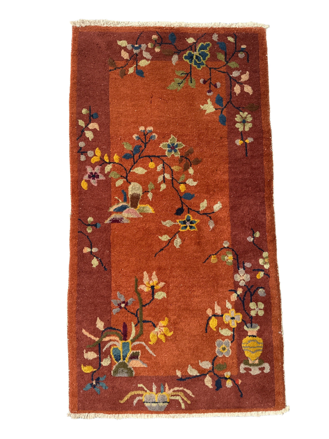 3'x5' Vintage 1920s Chinese Art Deco Rug | Hand Knotted Wool