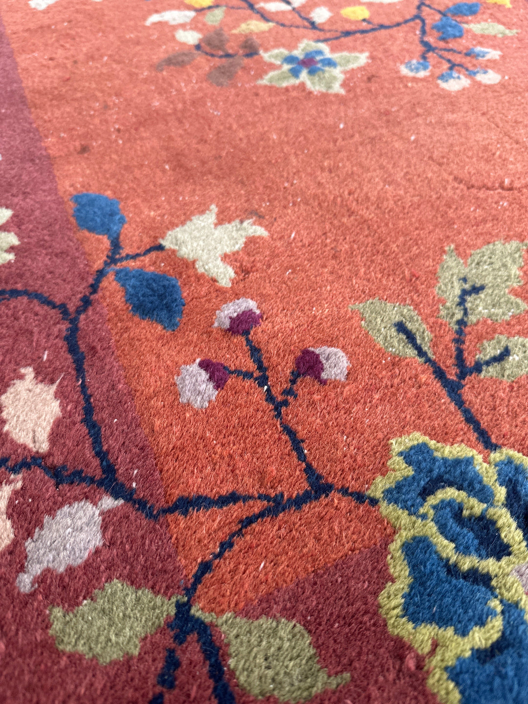 3'x5' Vintage 1920s Chinese Art Deco Rug | Hand Knotted Wool