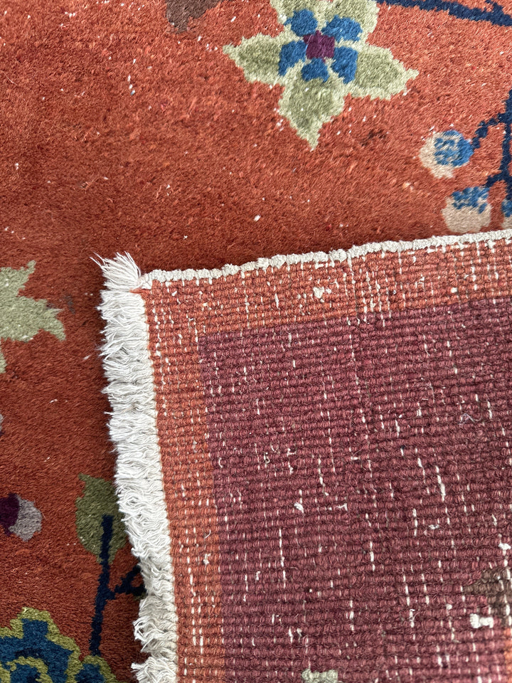 3'x5' Vintage 1920s Chinese Art Deco Rug | Hand Knotted Wool