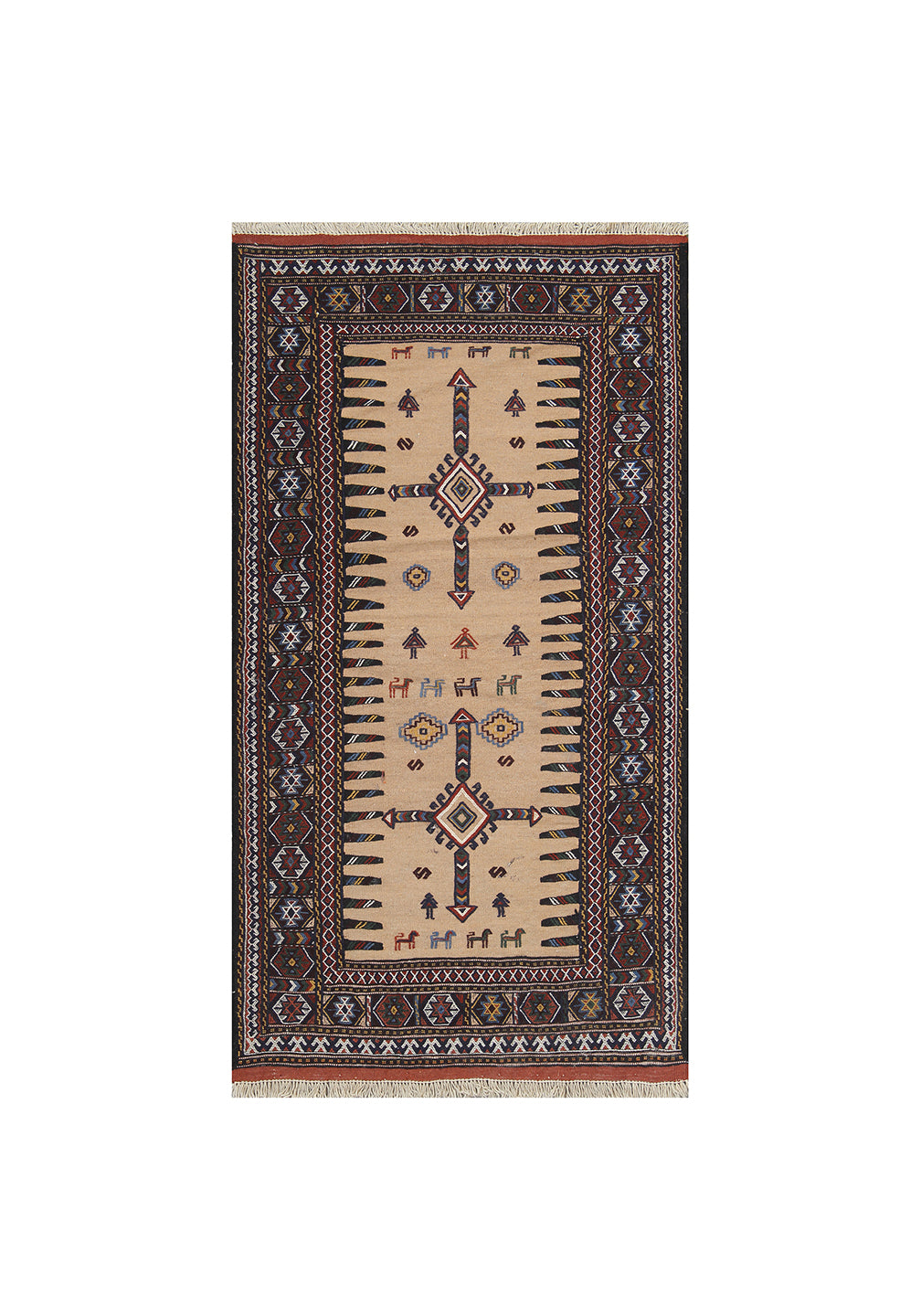 3'x5' Vintage Camel Hair Tribal | Persian Baluchi Sofreh Kilim