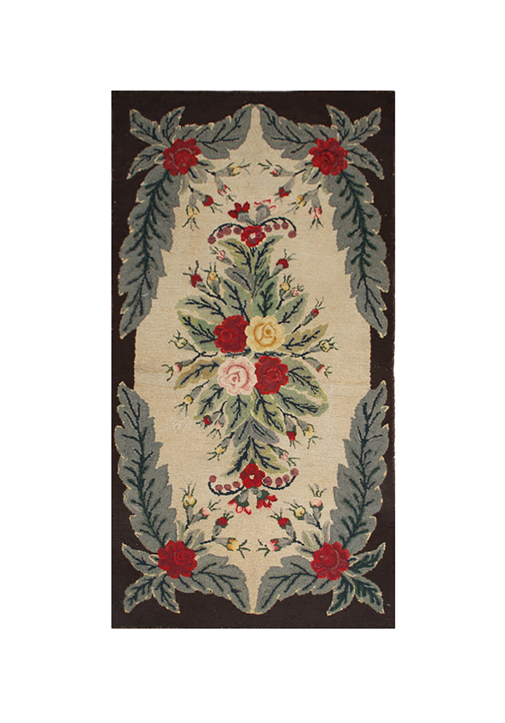 3'x6' Rare Antique American Hooked Rug | New England Antique Rug