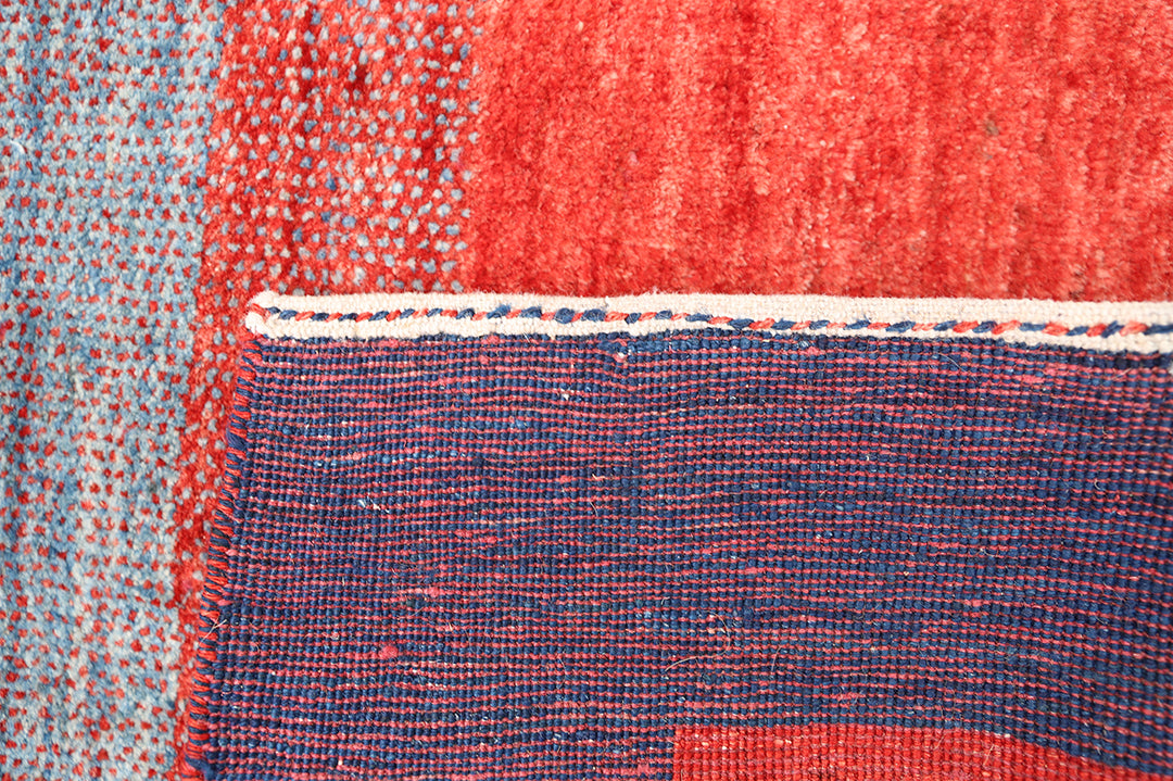 3'x5' Persian Gabbeh Geometric Rug | Jewel Tone Hand-Knotted Wool Rug