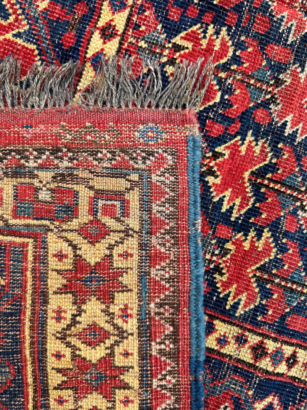 5'x9' Red and Blue Antique Collectable North Afghanistan Bashir Rug