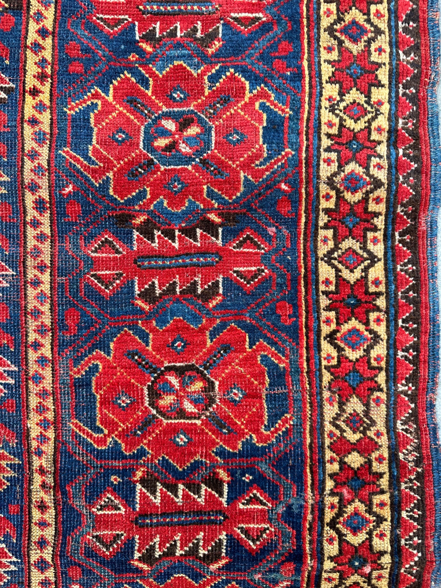 5'x9' Red and Blue Antique Collectable North Afghanistan Bashir Rug